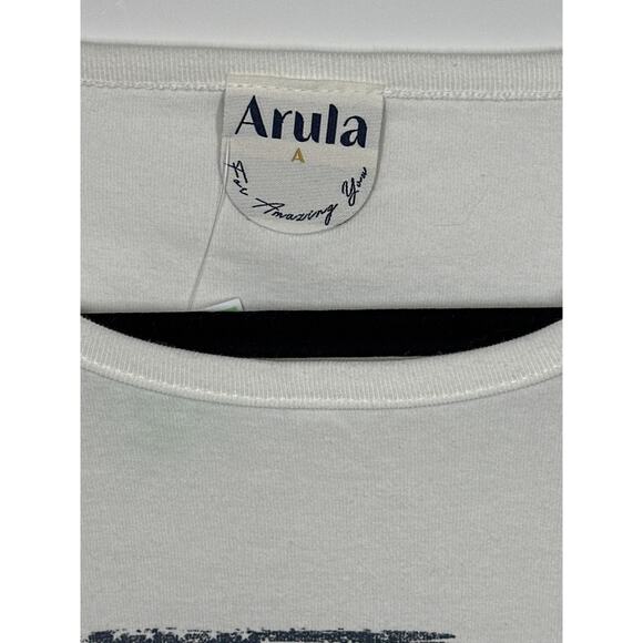 Arula USA Flag Baby Tee Shirt Plus Size Short Sleeve White Size A / 1X - Picture 3 of 7